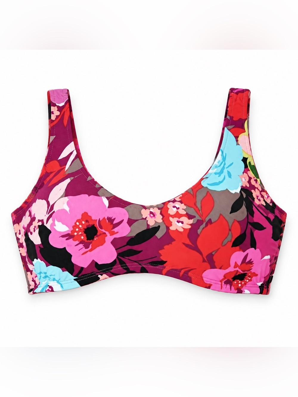 Skinny Dippers by Miraclesuit Lady Godiva Floral Bikini Top Large NWT